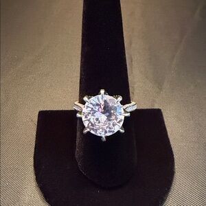 Elegant Silver Ring with Clear CZ